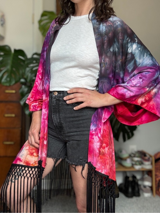 Warrior Within Designs Tops - Odd Cow x Warrior Within handmade fringe kimono, like new